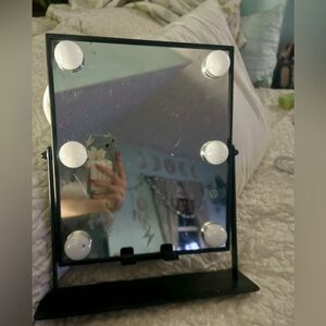 Black Vanity Mirror with Lights